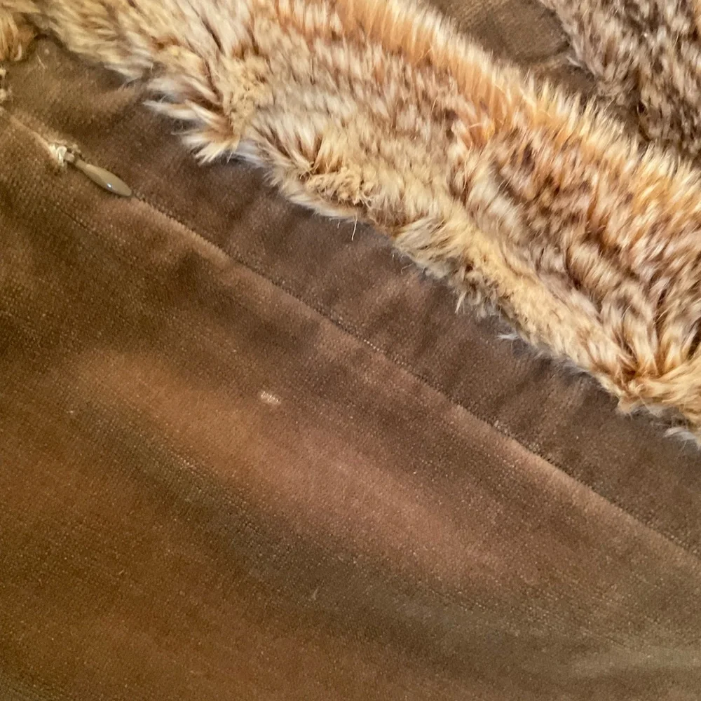 Pottery Barn Pillow Sham Tan Faux Fur Trim